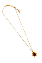 Tiger Eye Star Rays Charm on Cata Necklace Short