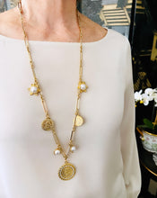 Sagrado CORAZÓN de Jesus ❤️ Medalla Multi Charm with Pearl ✨ SOFIA Chain Long Necklace 30”