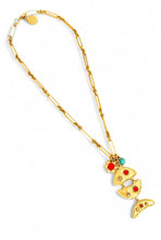 ONLY 1 LEFT!!! Pescare Medium Dangle Coral-Like Color with Turquoise ✨Short Necklace