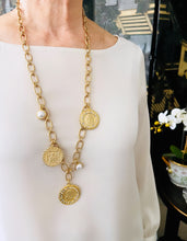 NEW!!! ONLY 1 LEFT!!! Virgen de la PROVIDENCIA, Patrona de Puerto Rico, Multi Medal Necklace with Pearl ✨ from an Antique Medal circa 1952 ✨ VALENTINA Chain Long Necklace 30”