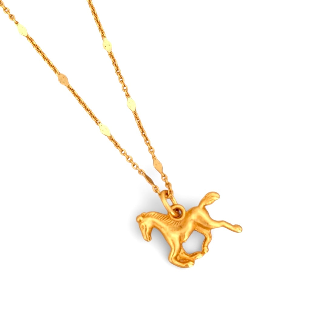 Horse Charm on Cata Necklace Short