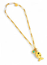ONLY 1 LEFT!!! Pescao Burbuja 🫧 Shades of Turquoise Color Short Necklace
