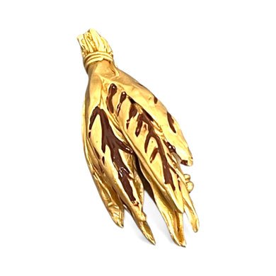 Bonche Hojas de Tabaco 🧷 Tabaco Pin with maroon enamel detail