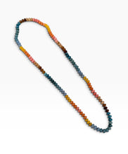 Rainbow 🌈 Agate Rondelle Hand Knotted Long Necklace 28”