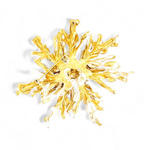 ONLY 1 LEFT!!! ✨WHITE with Coral, Turquoise Color & Pearl Snowflake Coral Like 🪸 Statement BROOCH 🧷 Approx 3.5” in GOLD ⭐️