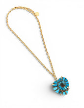 Heart Nautilus Genuine Turquoise Large with Carola Chain Short 20”-22”