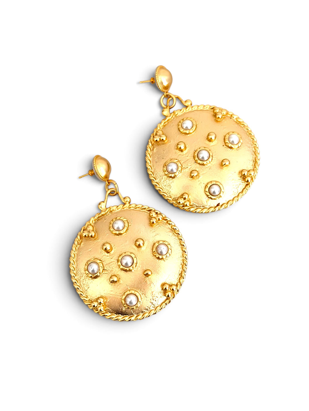Large Medallion Post Earrings
