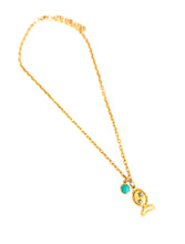 Pescaito Burbuja 🫧 Turquoise Color on Camila Chain Short Necklace 18-20”