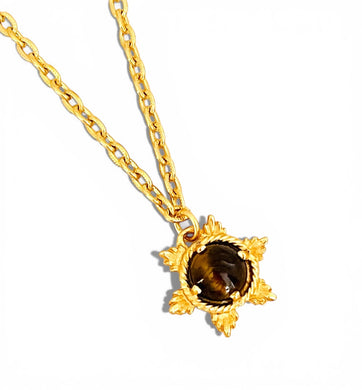 Tiger Eye Rays Charm✨Short Necklace on Camila Chain