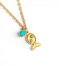 Pescaito Burbuja 🫧 Turquoise Color on Camila Chain Short Necklace 18-20”