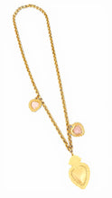 Corazon con Quarzo Rosado Estefania Chain Long Necklace 30”