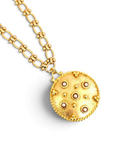 Large Signature Medallion Pearls with Victoria Chain Long 30”