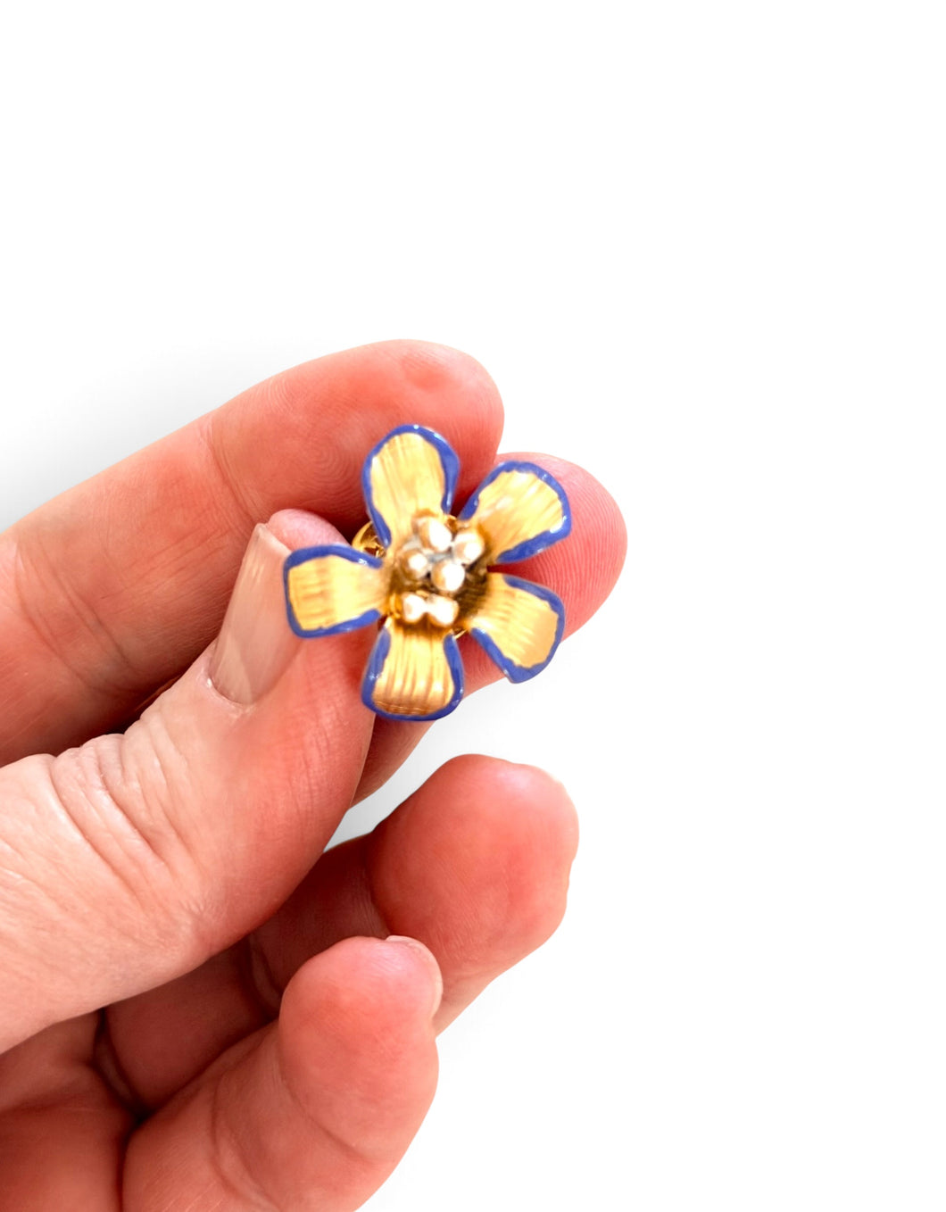 Flor de Guayacan Smaller Pin 🧷 with hand painted enamel details, Designed in Puerto Rico