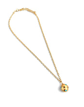 Sphere Dot with Turquoise Enamel Camila Chain Short Necklace 18”-20”