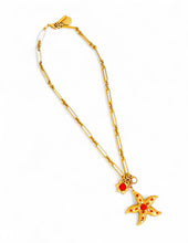 ONLY 1 LEFT!!! Starfishy Medium Coral -Like Color with Pearl ✨Short Necklace