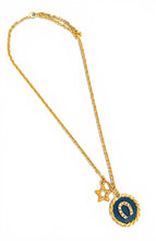 Heradura with Pave & BlueGray Hand Painted Enamel 🎨 with Star Charm ✨ Short Necklace on Camila Chain