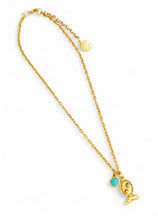 Pescaito Bubble 🫧 Fish Small Turquoise 🩵 Color ☀️ With Charm CAMILA Chain Short Necklace 16”-18”