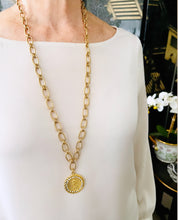 Sagrado Corazón de Jesus, Medalla Charm with Pearl & CZ ✨ VALENTINA Chain Long Necklace 30”