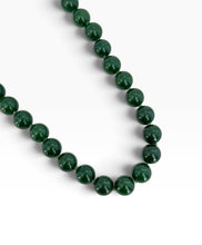 Green Jade Hand Knotted Necklace Short 20”-22” with Gold 14K Vermeil Closure