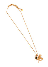 Horse Charm with Emerald on Cata Necklace Short