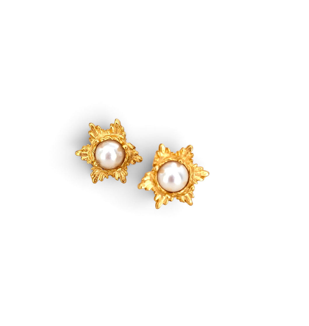 Star Pearl Smaller Post Earring