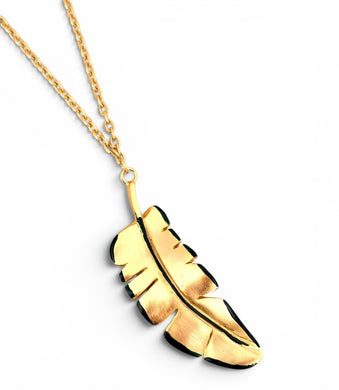 Mancha de Platano Hoja 🍃 Necklace with Camila Chain Long 30”
