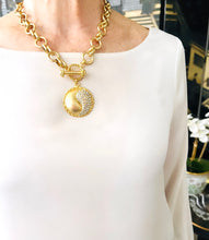 ONLY 2 LEFT!!! Yin & Yang Pave Medallion with Signature Twist Toggle & ISABELA Chain Short Necklace 20”