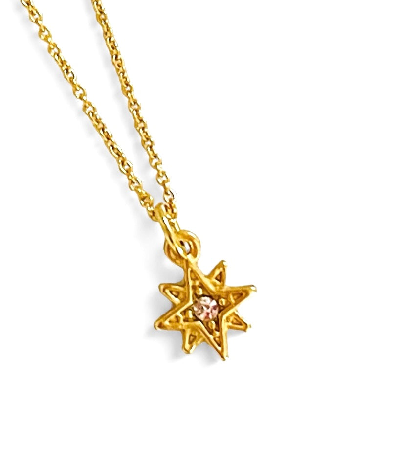 STAR NECKLACE GOLD W/CRYSTALS
