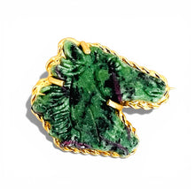 Ruby Zoisite for Courage 🐴 Carved Horse Brooch 🧷