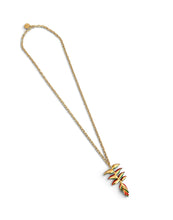 Heliconia with Enamel Detail Pendant on Carola Chain Long 30”