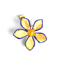 Flor de Guayacan Brooch 🧷 & Pendant 2 in 1 can be worn both ways, pendant part hides to the back 🎨 with hand painted enamel details, Designed in Puerto Rico