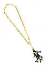 JUST ARRIVED!!! ✨ BLACK 🪸 Coral Like 🪸with Turquoise & Pearl Branch Statement Pendant Approx 4” in GOLD ⭐️ Long Necklace 30”