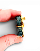 Blue Apatite for Manifestation 🐴 Carved Horse Brooch 🧷