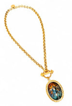 La Asuncion de la Virgen Colored Medallion with Pearls in Estefania Chain with Toggle ✨ Short Necklace 20”