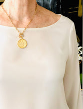 NEW!!! Santa Agatha ✨ Patron Saint of Breast Cancer 💗 Round Charm with Rose Crystal ✨EUGENIA Chain✨Short Necklace 18”-20”✨ Choose Initial Below ⬇️