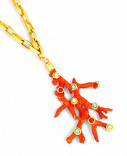 JUST ARRIVED!!! ✨CORAL 🪸 Coral Like 🪸Branch Statement Pendant Approx 4” in GOLD ⭐️ Long Necklace 30”