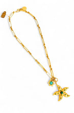 ONLY 2 LEFT!!! Starfishy Medium Turquoise -Like Color with Pearl ✨Short Necklace
