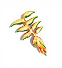 Heliconia Broche 🧷 with Hand Painted Enamel 🎨 A Wearable Sculpture