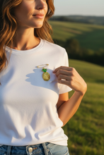 Piña 🍍 Coqui 🐸 🧷with Hand Painted Enamel Detail 🎨 A Wearable Sculpture