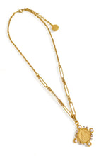 PADRE PIO Charm with Pearl & CZ ✨ Escapulario with Virgen de la Gracia on the Back ✨ SOFIA Chain Necklace 18”-20”