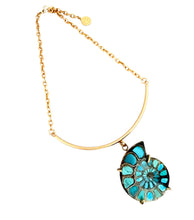 Nautilus Large Genuine Turquoise Band & Carola Chain 20”-22”