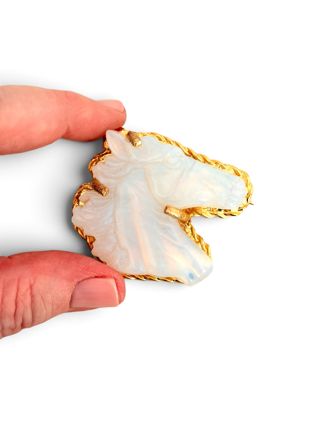 Opalite Carvec Opalite Horse Head 🐴 Brooch 🧷