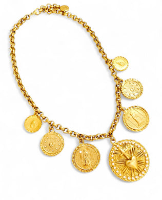SAGRADO CORAZON 💛 MULTI CHARM Limited Edition Piece with Mater, Providencia Charms ✨ESTEFANIA Link Chain Necklace Short Necklace 20”-22”