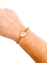 ONLY 1 LEFT!!! Mini Yin & Yang Enamel Pink & White Bracelet ✨ CAMILA Chain Toggle Bracelet ✨Choose Bracelet Size Below ⬇️