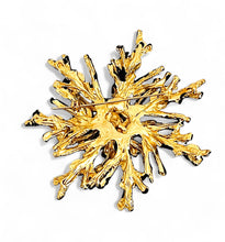 ONLY 1 LEFT!!! ✨BLACK with Turquoise Color & Pearl Snowflake Coral Like 🪸 Statement BROOCH 🧷 Approx 3.5” in GOLD ⭐️