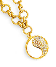 Yin & Yang Pave Medallion with White Enamel✨ ISABELA Chain Long Necklace 30”