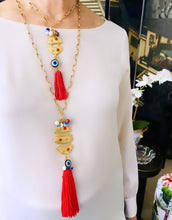ONLY 1 LEFT!!! Pescao Dangle Tassel Coral-Like Color  🧿 with Murano Cluster