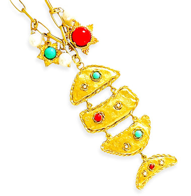SOLD OUT!!! Pescare MultiColor Dangle Fish Long Necklace