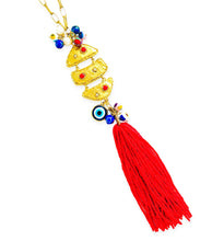 Pescare Dangle Tassel Coral-Like Color 🧿 with Murano Cluster Long Necklace