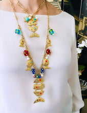 ONLY 2 LEFT!!! Pescare Multi Charm Multi Color & Murano Glass Mix Long Necklace